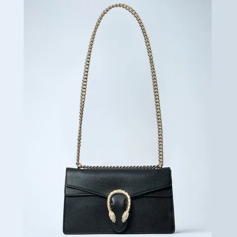 25 FW 구찌 미디움 디오니소스 M Dionysus 체인 페블 레더 숄더백 블랙 795005 AAEAO 1