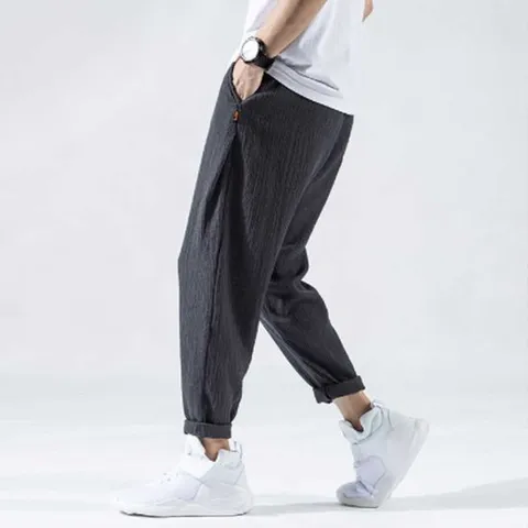 남자 여름 배기 팬츠 주말 외출 집 앞 밴딩 바지 코디 남성여름바지배기팬츠 배기바지베기팬츠 항아리바지면배기바지 남자세미와이드바지