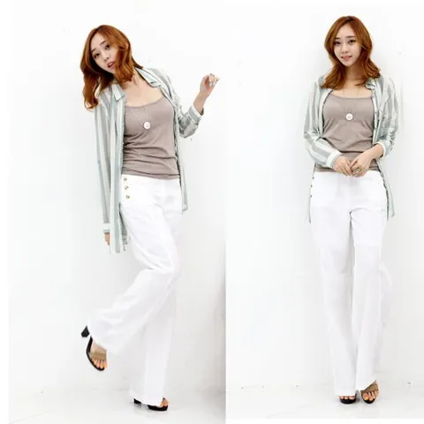 아사면팬츠 화이트99사이즈  면바지 바지 일자바지 면바지 여름 시원한바지