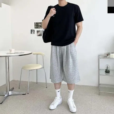 남성 버뮤다 7부 와이드 트레이닝 데일리 반바지 남성바지 남성면바지 남성반바지 7부반바지 대학생반바지 남성여름반바지 남성운동반바지 남성캠핑바지