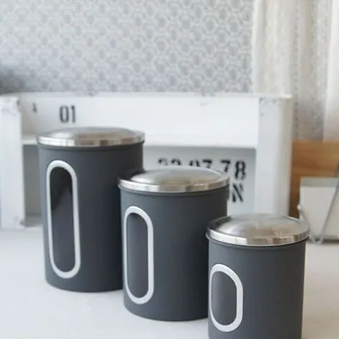 캔디나 마카롱 담기 좋은 스텔라 다용도통 3P세트 캔디함 디저트통 스텐밀폐용기 밀폐용기