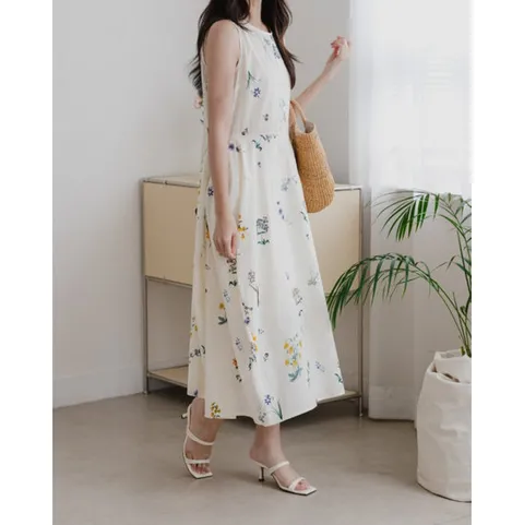 룰루제이 / 쥬시 꽃 나염 나시 롱 원피스