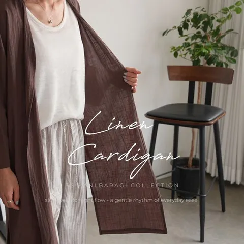[하늘바라기]올라운드 린넨 로브 가디건
