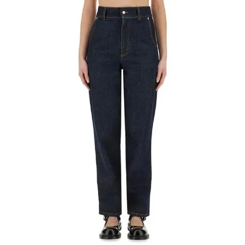 MOSCHINO LAUREL CROWN PATCH DENIM PANTS 030104220510