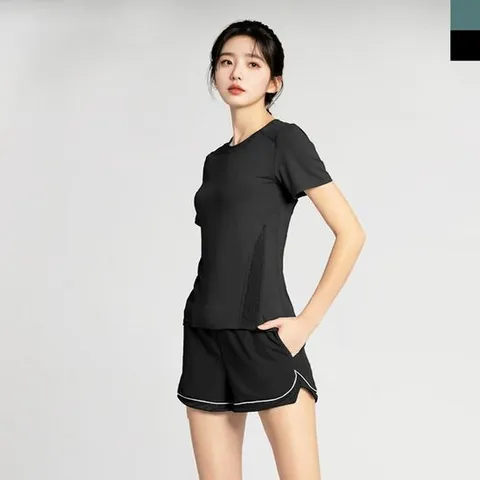 여성 반팔티 3부 쇼츠세트 속바지 일체형 헬스복 30대 런닝복 여자조깅복 여자트레이닝복 여성츄리닝 빅사이즈땀복