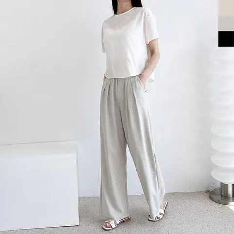 여성 시원한 여름 린넨 핀턱 와이드 밴딩팬츠 여성바지 여성린넨바지 린넨바지 바캉스룩 신혼여행바지 여름바지 남성여름바지 여름편한바지 마바지