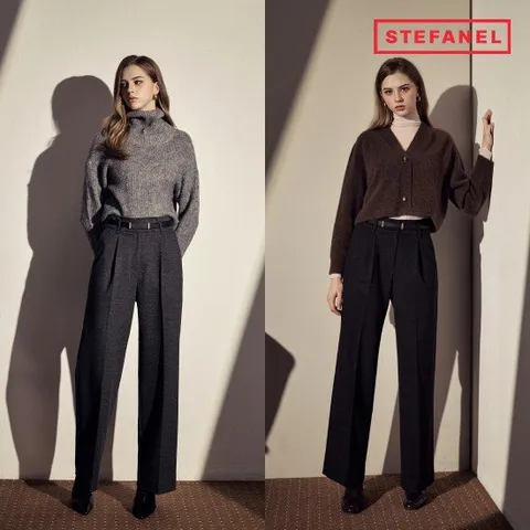 스테파넬 25FW 윈터 턱팬츠+벨트[런칭 가격79,900원]