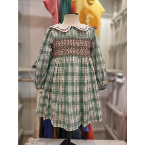 [ 현대백화점 ][매직에디션HU]팔라스로얄-RP53-OP201 핑그린체크스모크원피스 FW신상 원피스 스커트 아동복 선물 현대울산