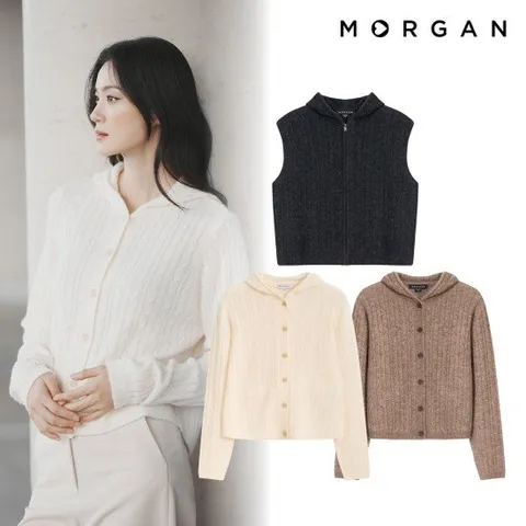 모르간 25FW 케이블 후드 니트 3종 [런칭 가격 89,900원]