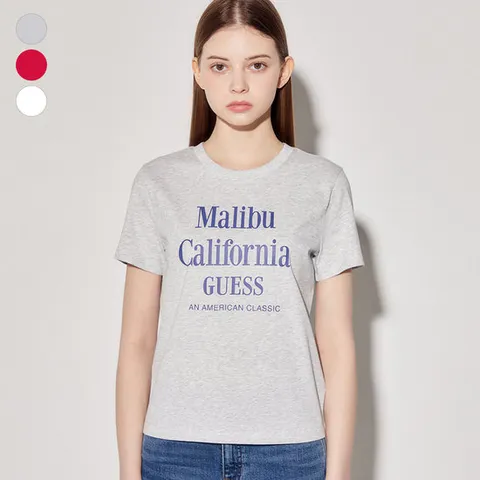 [ 롯데백화점 ][게스(진)]여성 말리부 레터링 반팔티셔츠 YP2K9437