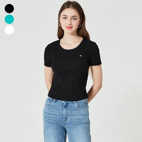 [ 롯데백화점 ][게스(진)]여성 쁘띠삼각 반팔티 OO2K2474