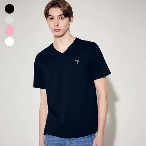 [ 롯데백화점 ][게스(진)]남성 미니삼각 브이넥 반팔티셔츠 MP2K9431