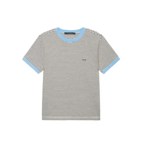 [ 롯데백화점 ][게스(진)]여성 립 배색 골지 스트라이프 반팔티 OO2K1477