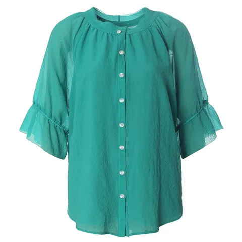 [ 롯데백화점 ][안지크]라운드프릴블라우스 AJ2BL1200