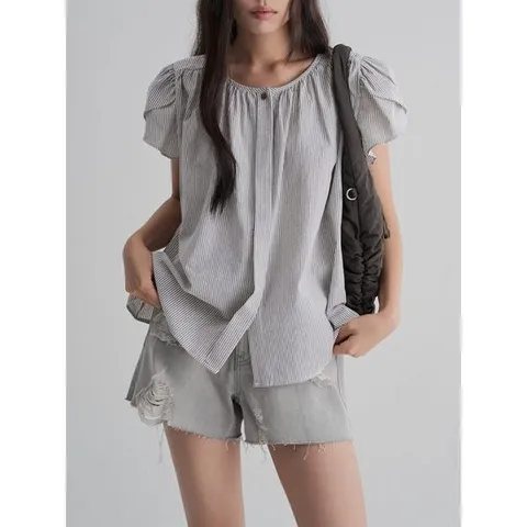 (125765MB24) [에잇세컨즈] 스트라이프 블라우스  애쉬