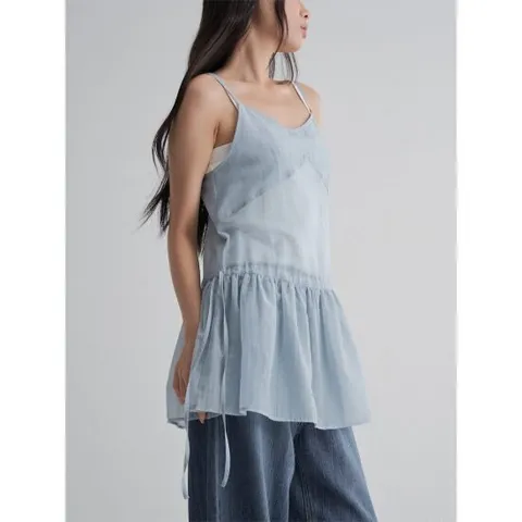 (355771LYBQ) [에잇세컨즈] 시어 레이어드 미니 원피스  스카이 블루