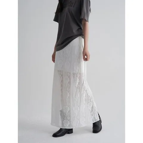 (165727CY11) [에잇세컨즈] 레이스 롱 스커트  화이트