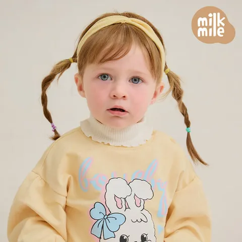 [밀크마일] 러블리리본컬러골지반폴라