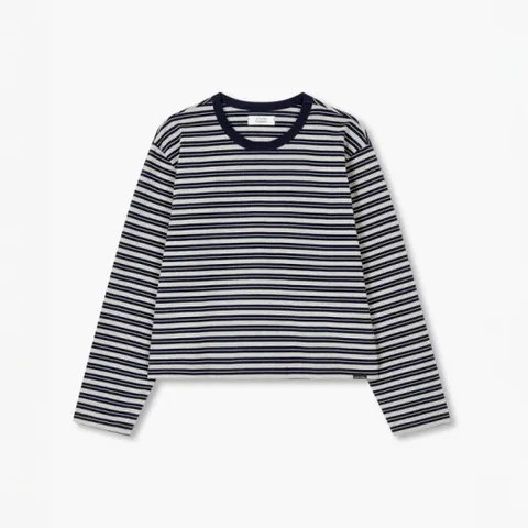 [ 롯데백화점 ][스튜디오 톰보이]스트라이프 크롭 긴팔티셔츠 (9175322976)