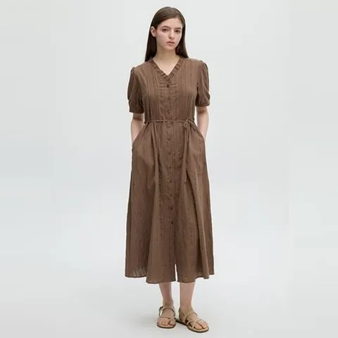 [ 롯데백화점 ][올리브데올리브]프릴넥 코튼 자가드 원피스 (OH5MO585)