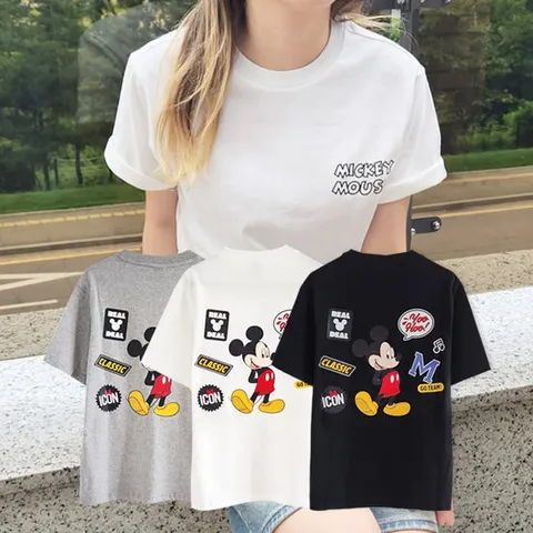 [디즈니] 미키마우스 로고 라운드 남여공용 반팔티셔츠(라이센스정품 국내제작)