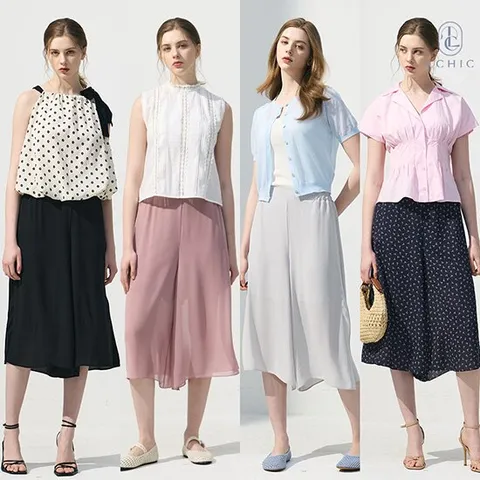 [빅사이즈] 55~99 쉬폰 치마 밴딩바지 큐롯팬츠 바캉스 휴양지 휴가 피서