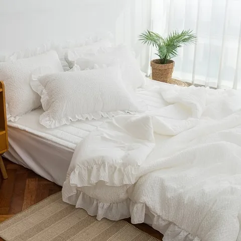 [르헤브] 크리미 뱀부 시어서커 여름 침구세트 간절기 60수 차렵 이불세트 패드 SS