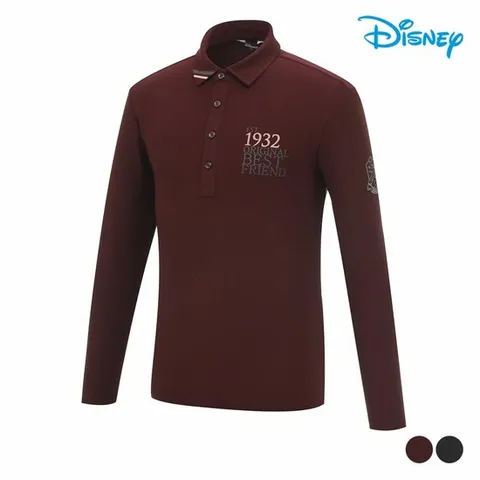 [GS] 디즈니골프 남성 레터링 아트웍 긴팔 카라 티셔츠 DM3MTS008