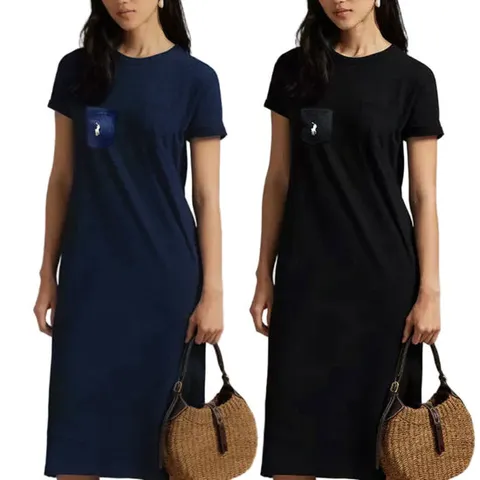 [폴로]폴로 랄프로렌 포켓 반팔 롱 원피스