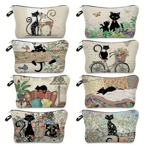 [조이멀티]앤틱캣츠 화장품 다용도 휴대용 패브릭파우치 205768