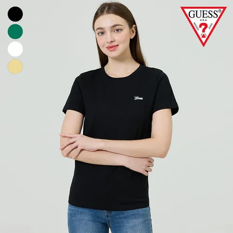 [ 롯데백화점 ][게스(진)]여성 게스 미니 레터링 반팔티 YO2K9486