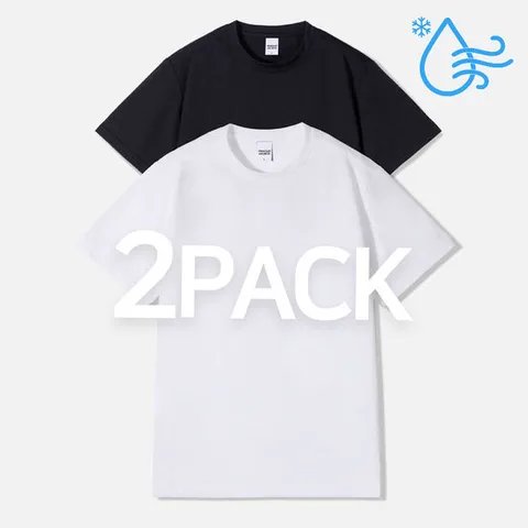 [1 +1]   프리노어 남녀공용 데일리 에어드라이 기능성 쿨링 반팔티_2PACK