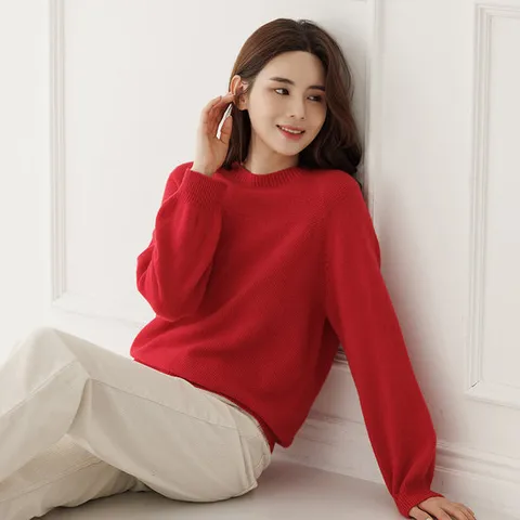 [프리미엄 홀가먼트 캐시미어혼방] 예시카 허니콤 니트 풀오버 YGBKP336