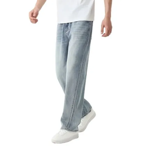 [디자이너몰]남성 청바지 여름 심플 빈티지 워싱 데님 팬츠