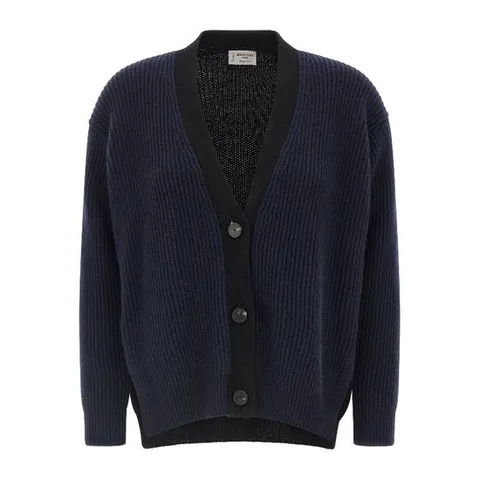 알베르토비아니 투톤 브이넥 가디건 MG831WS0003 BLUNERO