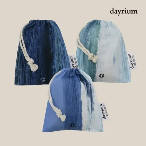 [무케] 데이리움_스트링 파우치 M 써머비치 컬렉션 (3types) 파우치선물 여친선물 친구선물 다용도 여행용