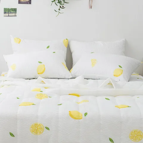 [샤이닝홈]더블리 달콤레몬 시어서커 간절기 여름이불 SS 베개세