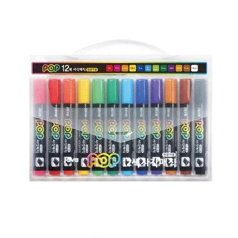 [디작소]문구 용품 OP 12색 사각 유성매직 (6mm)