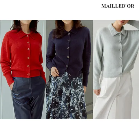 [홈쇼핑인기]마예도르 라쿤 울 블렌드 카라 버튼 가디건