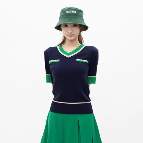 여성 여름골프니트 반팔티 여름골프웨어 여자골프상의 VPOCKET