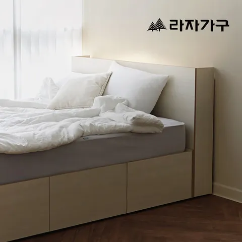 라자가구 누아 수납 침대 프레임 높은헤드 슈퍼싱글 SS