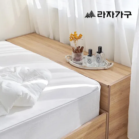 라자가구 누아 수납 침대 프레임 낮은헤드 퀸 Q