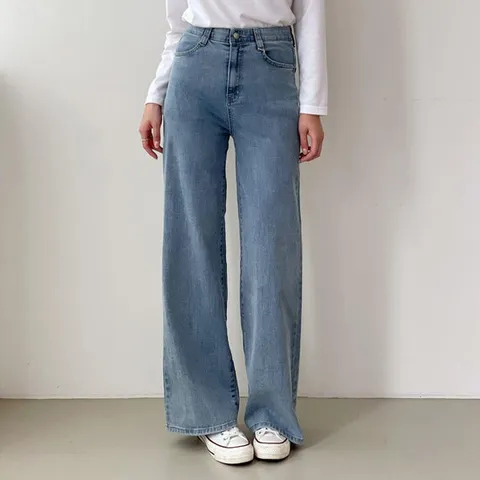 여성 세미 와이드 여름 데님 플레어핏 청바지