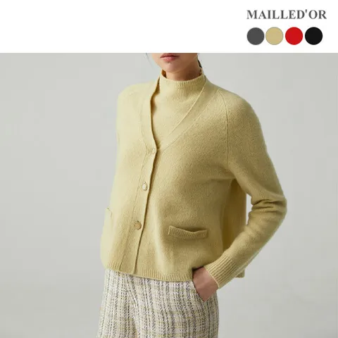 [홈쇼핑인기]마예도르 메리노울100 가디건+슬리브리스 니트 앙상블