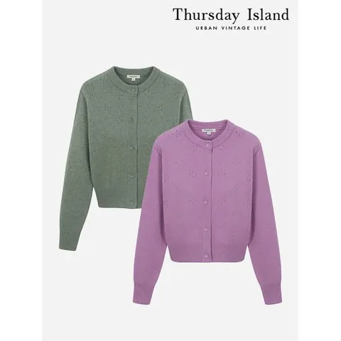 [써스데이아일랜드]라운드넥 가디건(T236MCD531W)