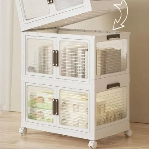 4단 양문형 폴딩박스 95L 적층형 수납장 서랍장 다용 수납박스 플라스틱폴딩박스 멀티박스 폴딩박스 보관박