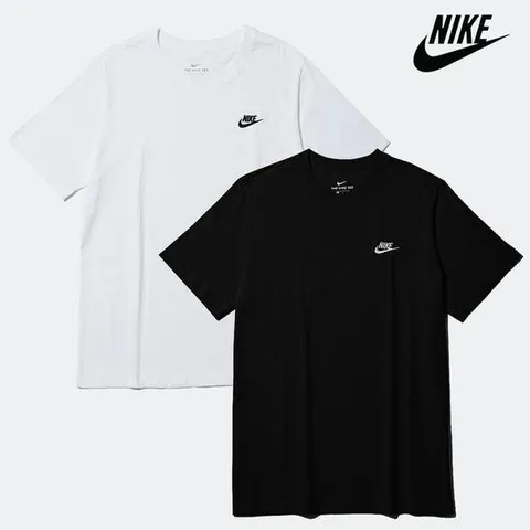 [나이키]  나이키 NSW 클럽 반팔 티셔츠 블랙/화이트