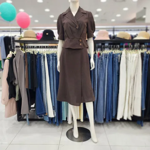 [조이너스]여성 정장 24신상  쉬폰 여름 치마 한벌 세트 브랜드