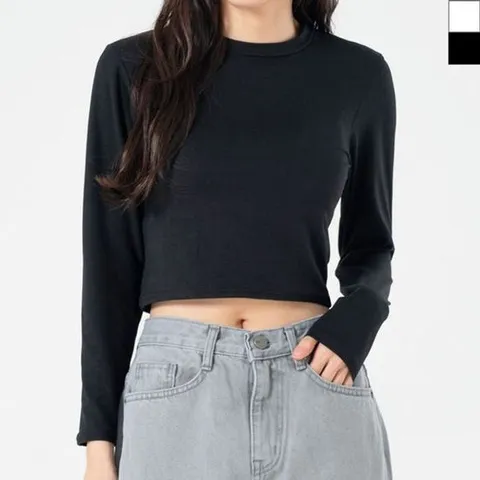 여자피치밀키긴팔크롭티