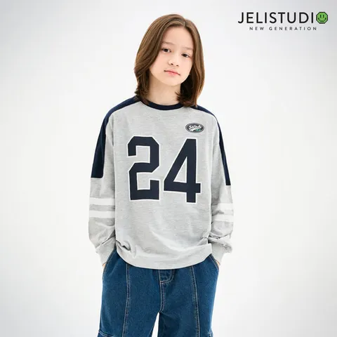 [젤리스튜디오] 힙오버핏배색럭비티셔츠